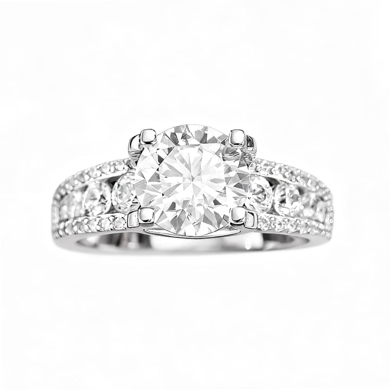 Channel Side-Stone Moissanite Ring