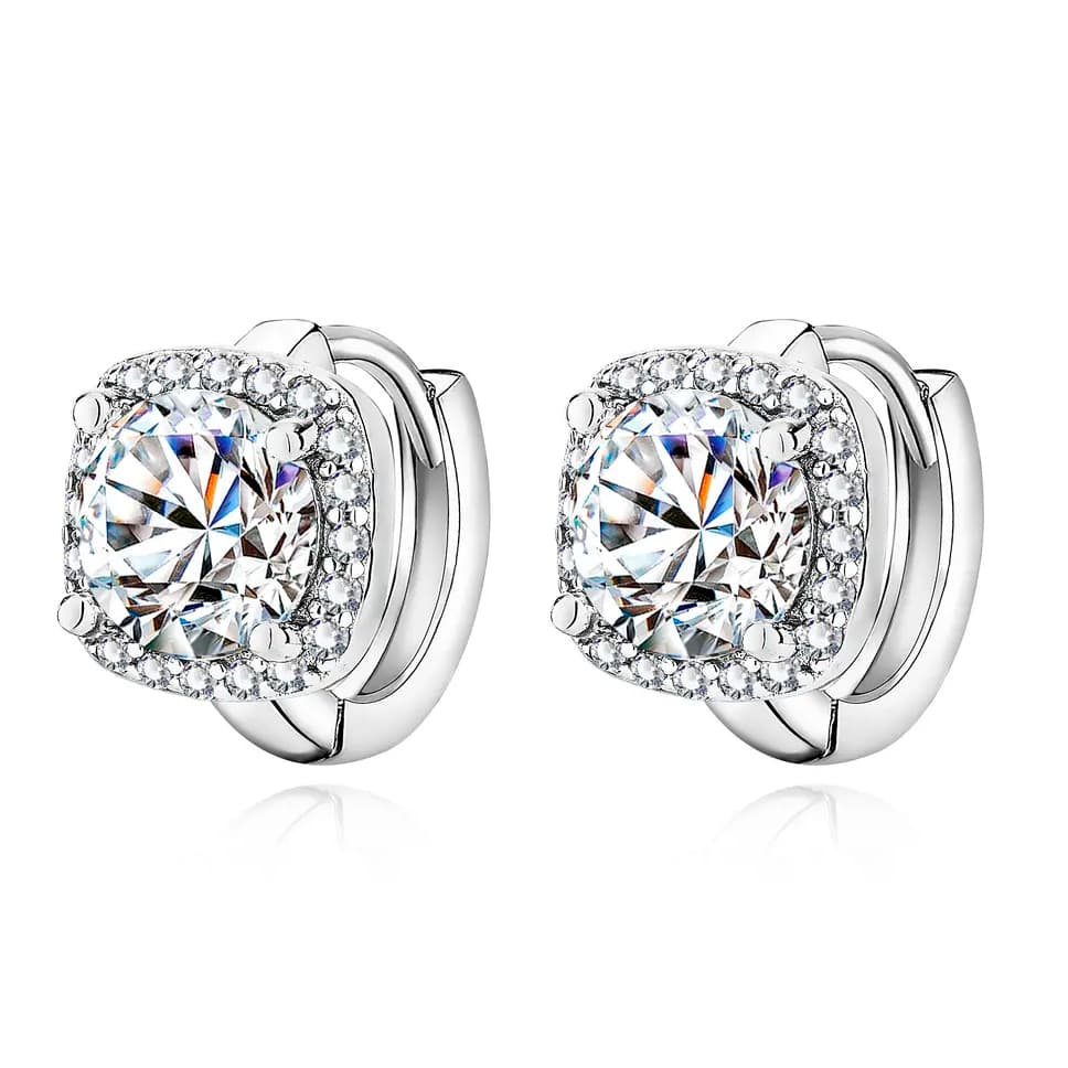 Nadine Square Wrap Moissanite Hoop Earrings