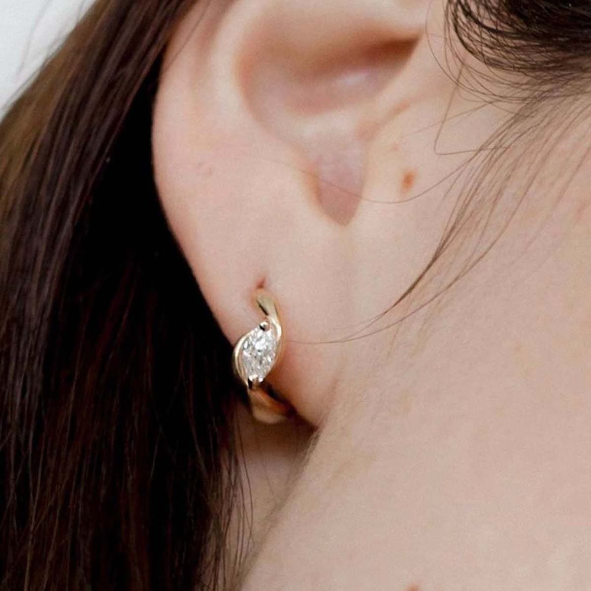 Oriel Marquise Moissanite Hoop Earrings
