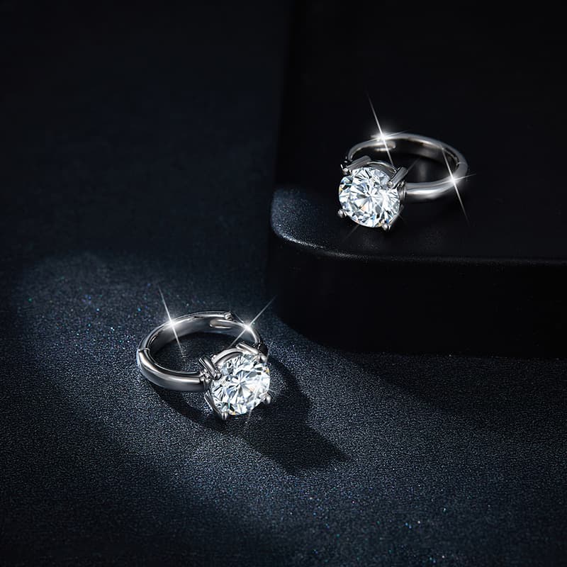 Tracy Four-Prong Moissanite Hoop Earrings