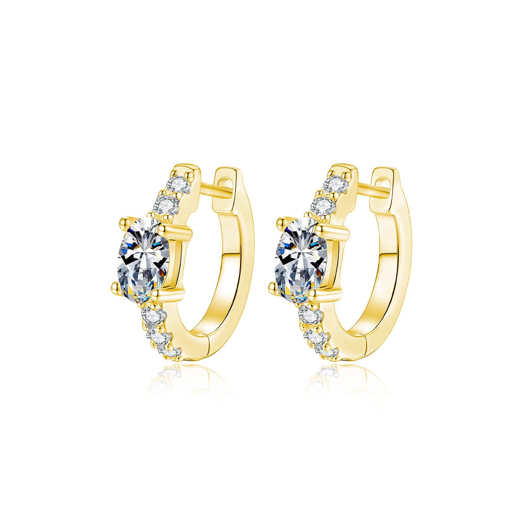Oval Moissanite Hoop Earrings