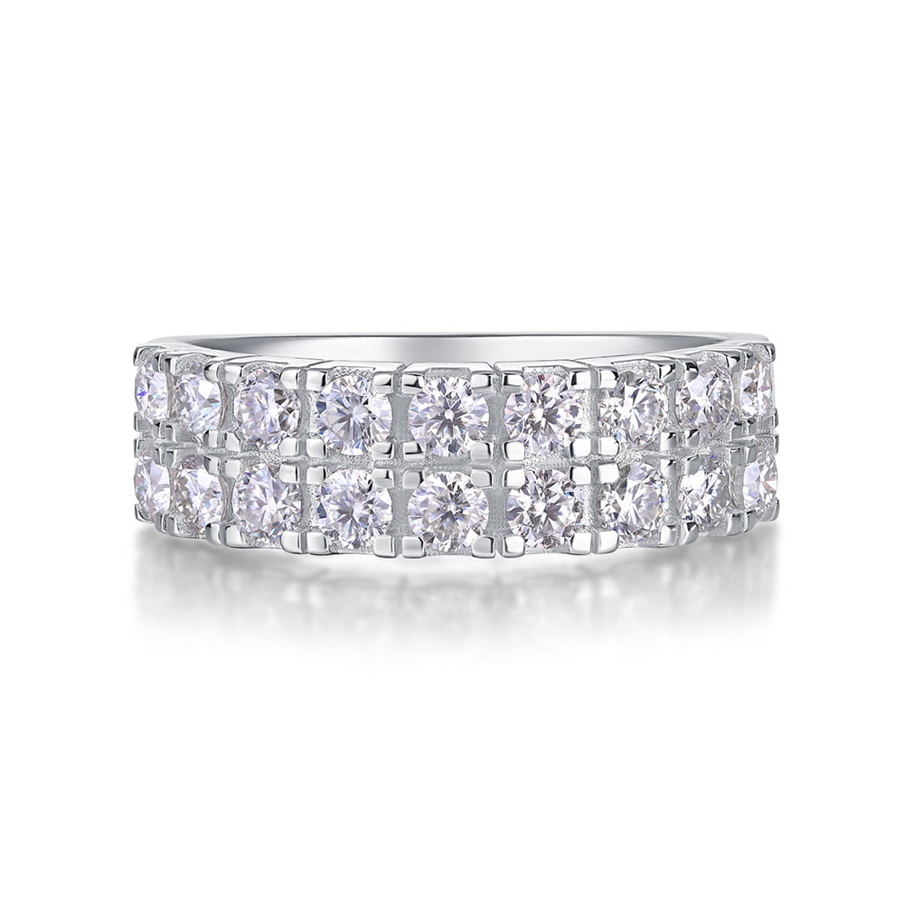 Jess Double Row Moissanite Wedding Band