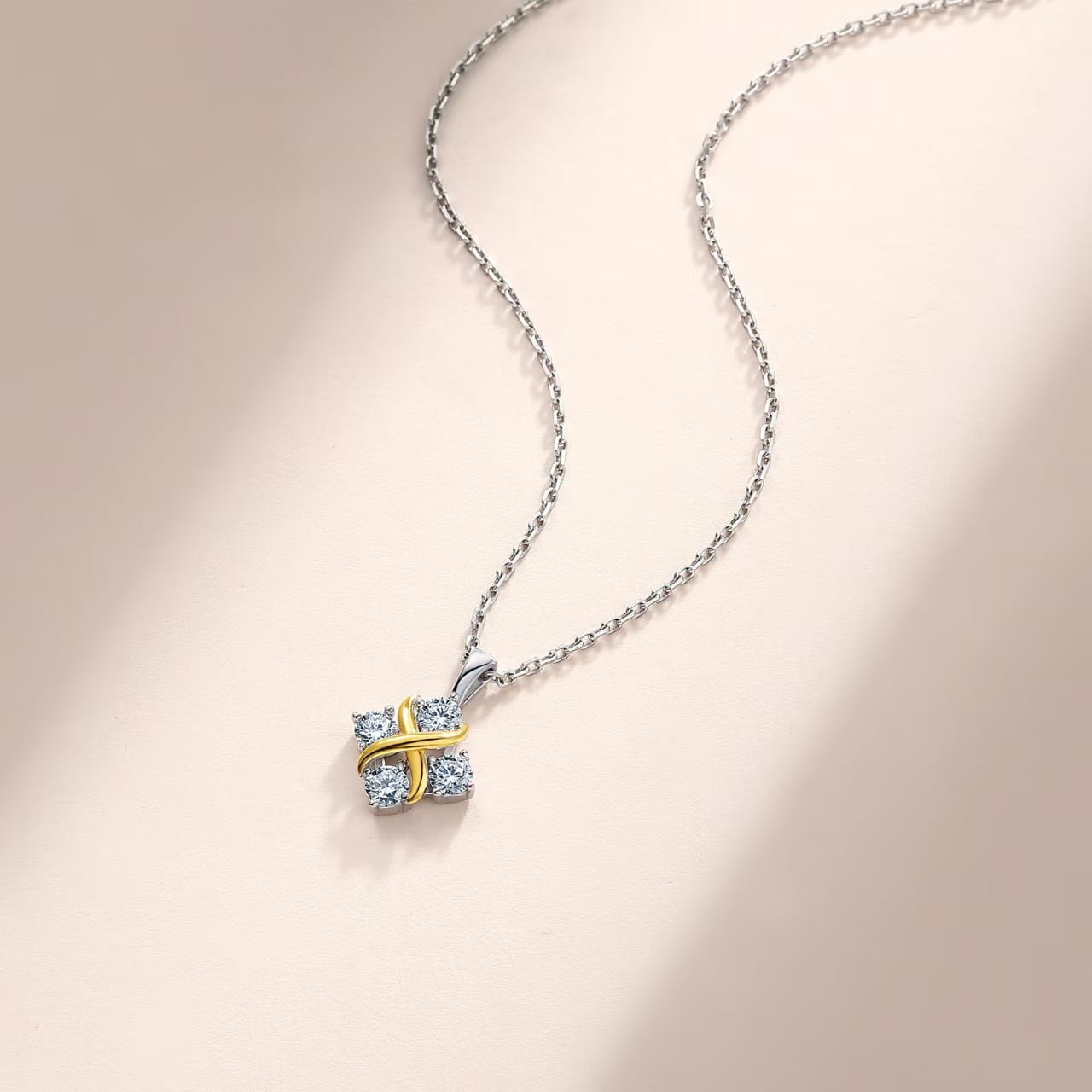 X Relief Moissanite Necklace
