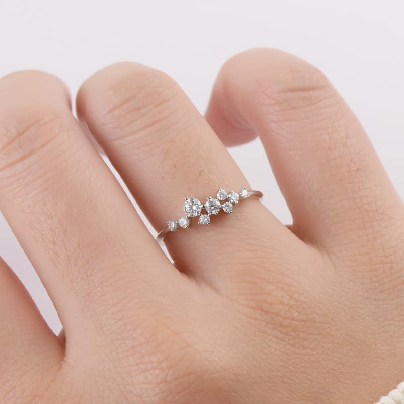 Shona Cluster Moissanite Wedding Band