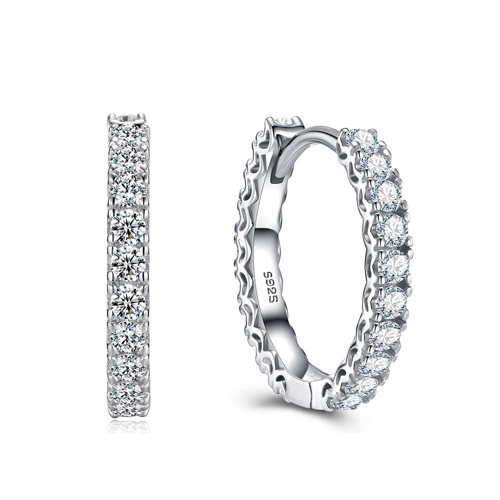 Elena Moissanite Hoop Earrings