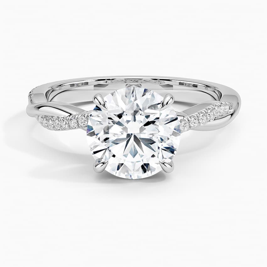 Infinity Twist Hidden Halo Moissanite Engagement Ring