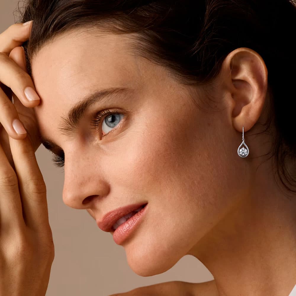 Pear Moissanite Leverback Earrings