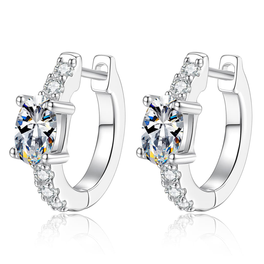Oval Moissanite Hoop Earrings