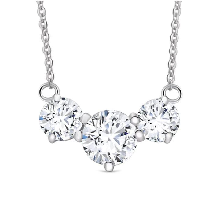 Classic Three Stones Moissanite Pendant 4.0 ct