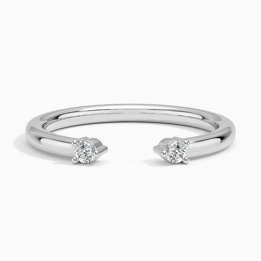 Twin Star Moissanite Wedding Band-VOOGME
