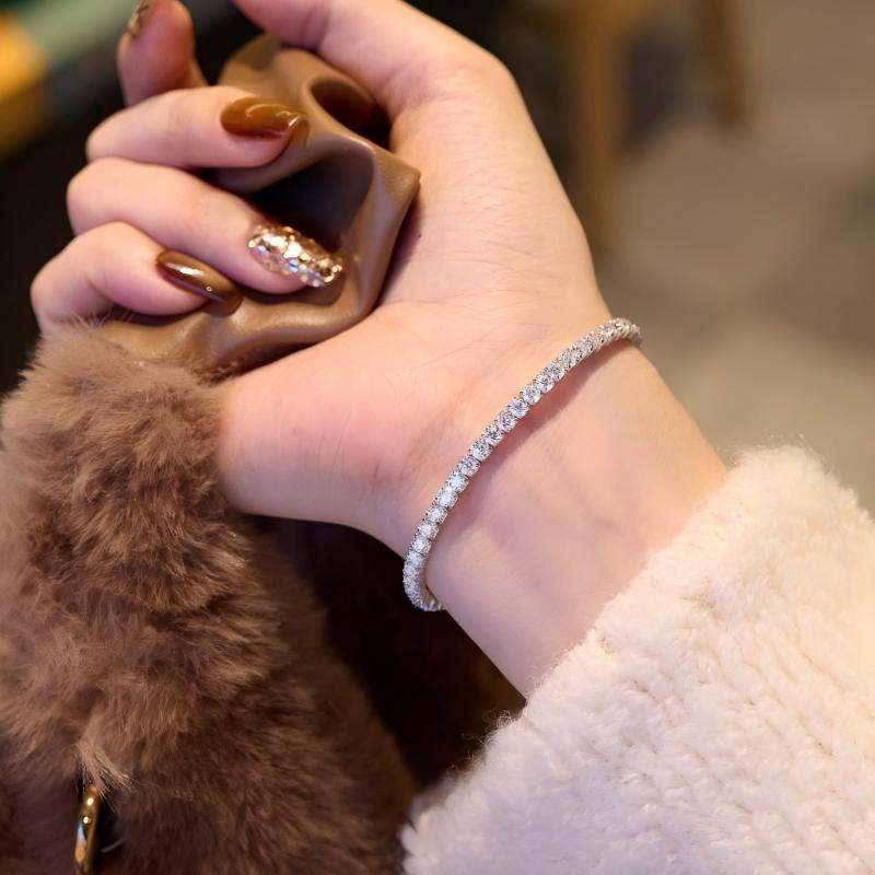 Moissanite Tennis Stretch Bracelet