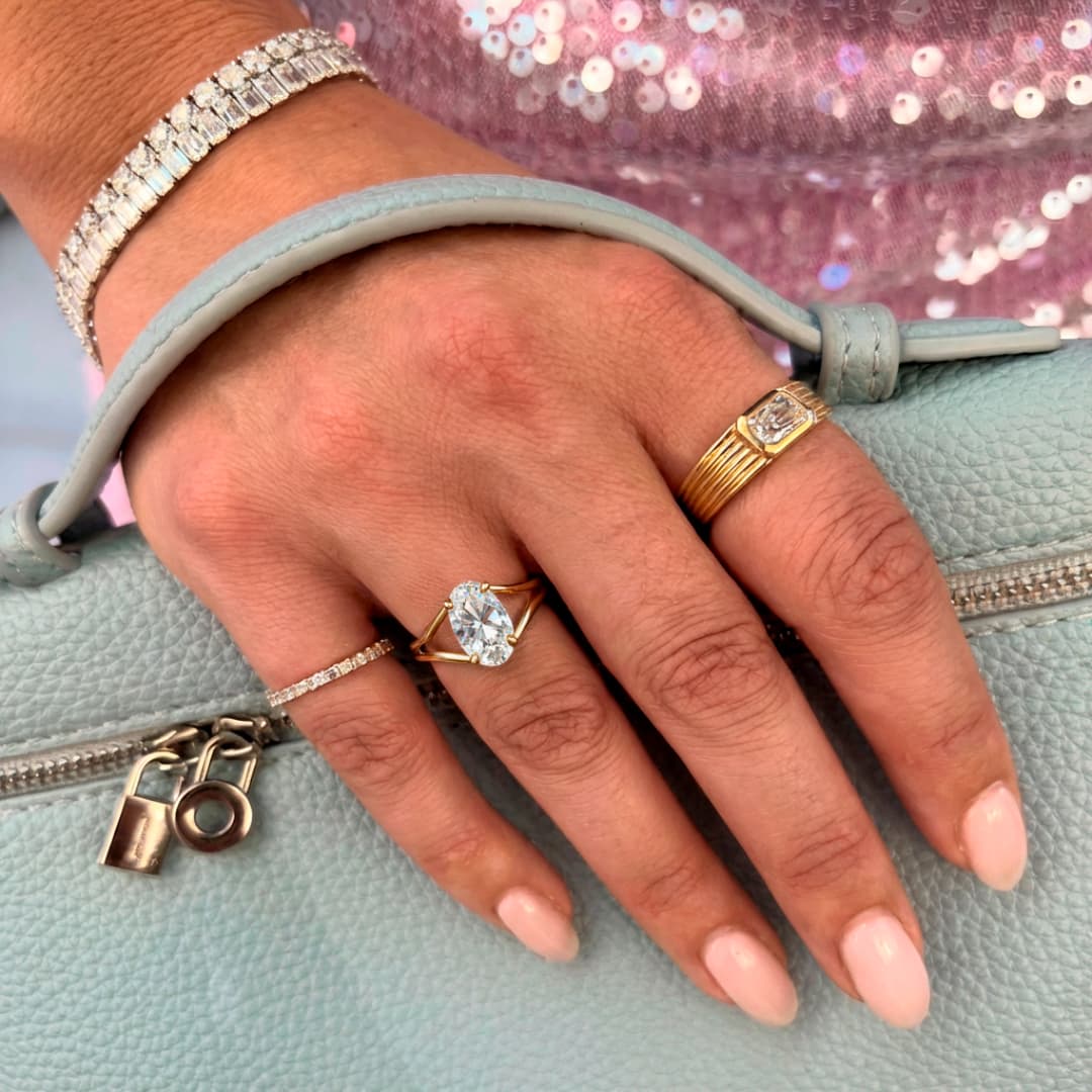Spilt Shank Solitaire Classic Moissanite Ring
