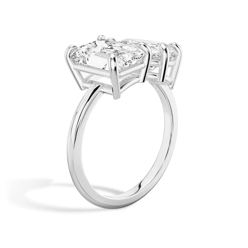 Toi Et Moi Emerald and Pear Engagement Ring