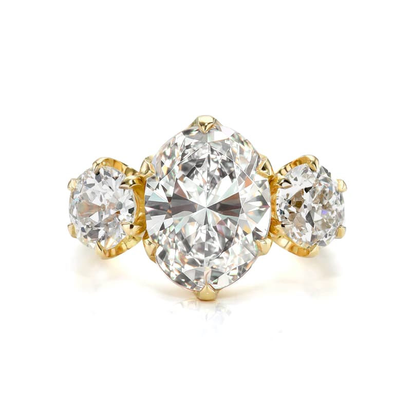 Luxury Three-Stone Moissanite Ring