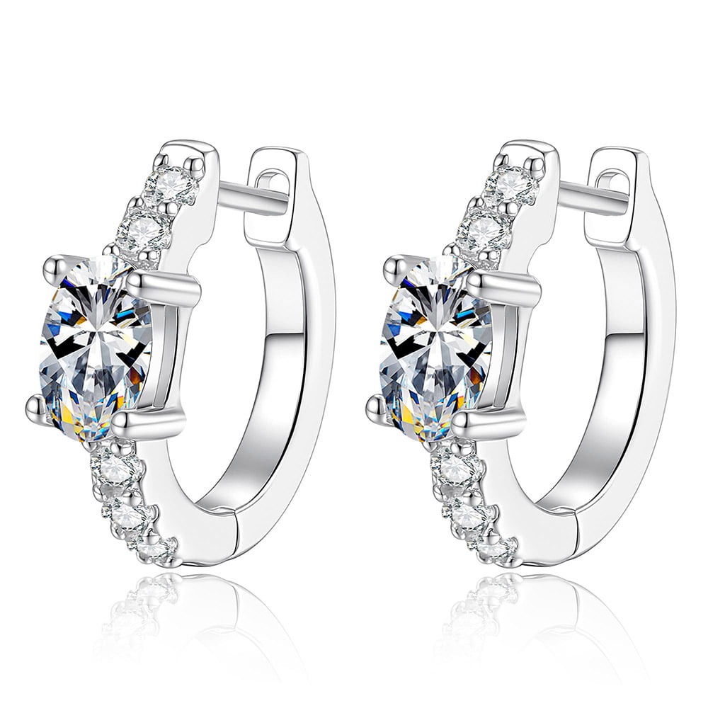 Oval Moissanite Hoop Earrings