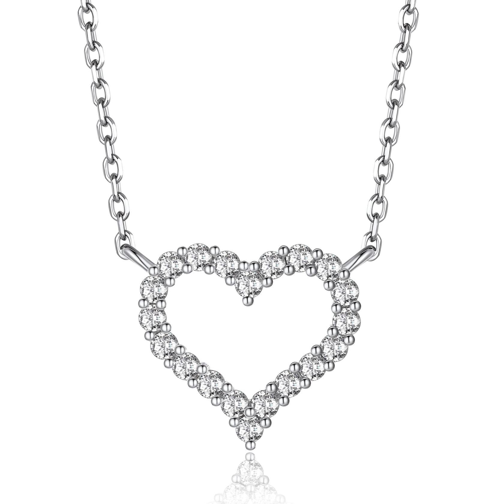 Heart Halo Moissanite Necklace