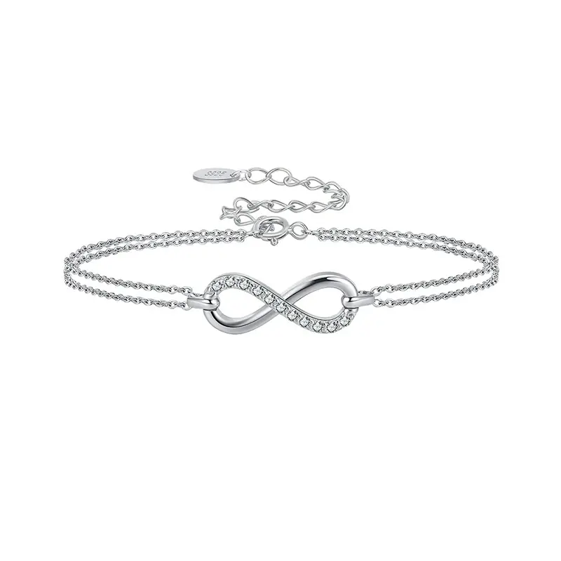Infinity Double Line Moissanite Bracelet