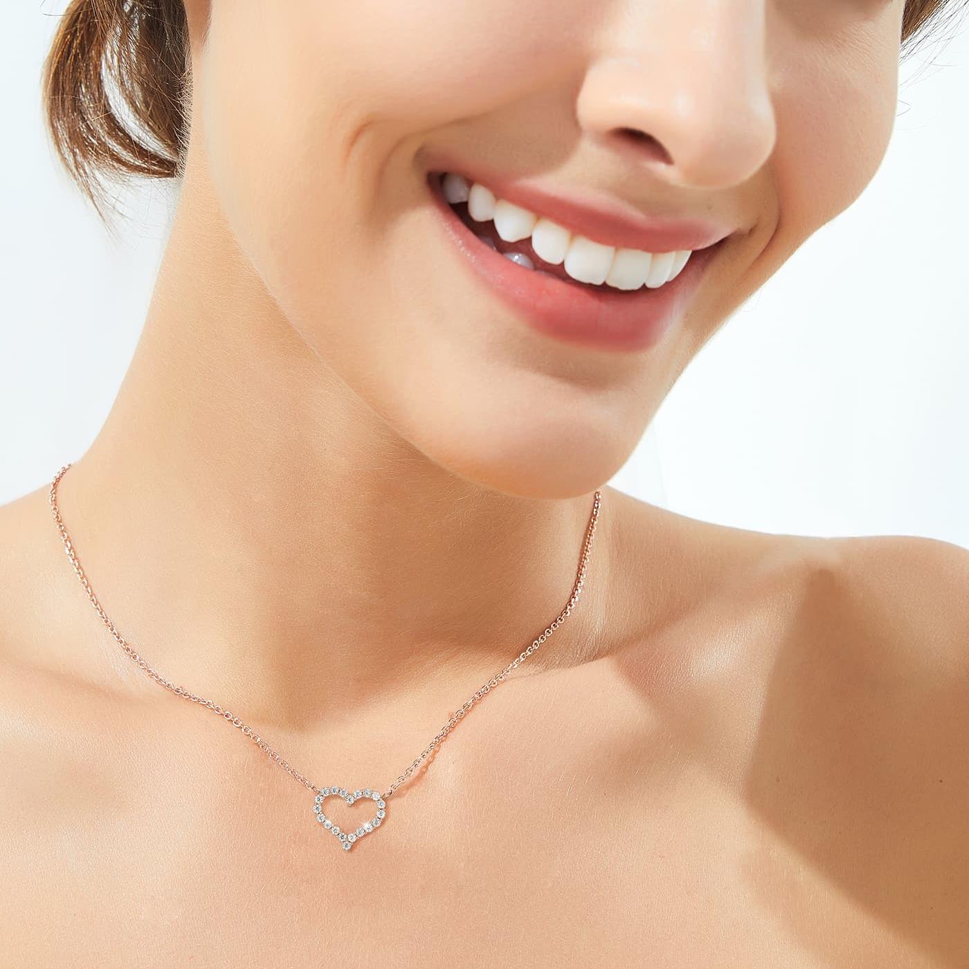 Heart Halo Moissanite Necklace