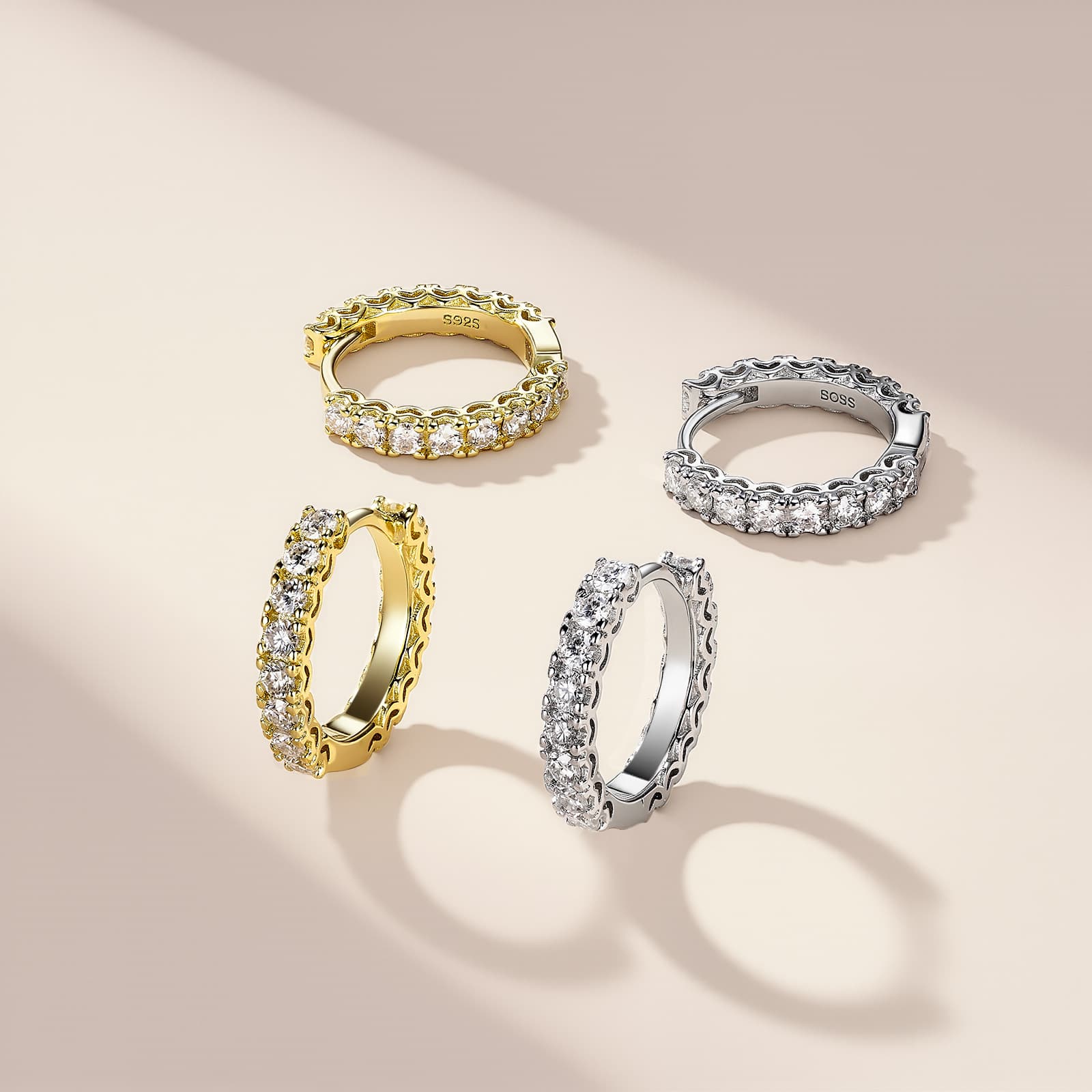 Elena Moissanite Hoop Earrings