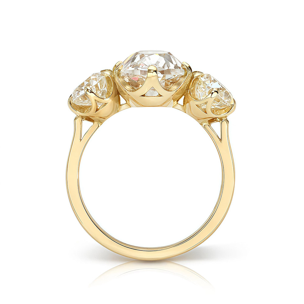 Luxury Three-Stone Moissanite Ring