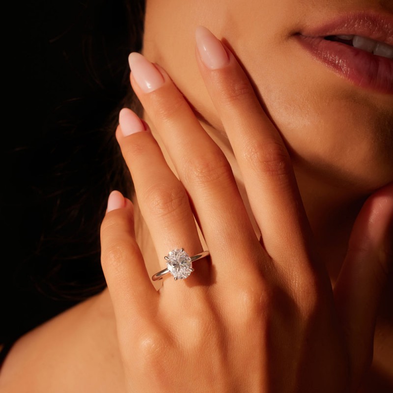Classic Four-Prong Oval Moissanite Ring