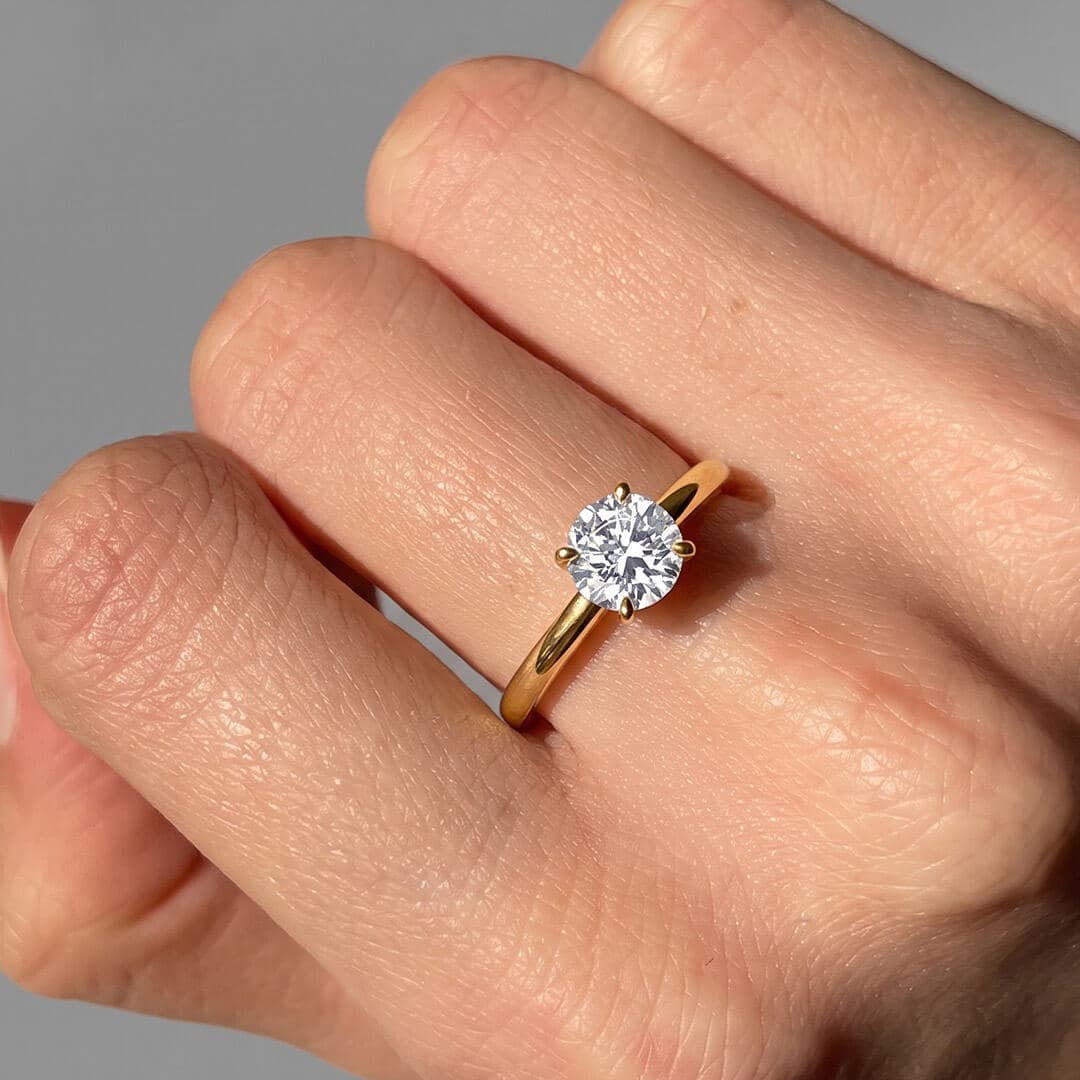 Classic Four-Prong Round Moissanite Ring
