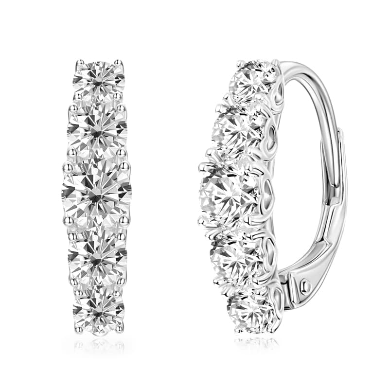 Five-Stone Love Leverback Moissanite Earrings