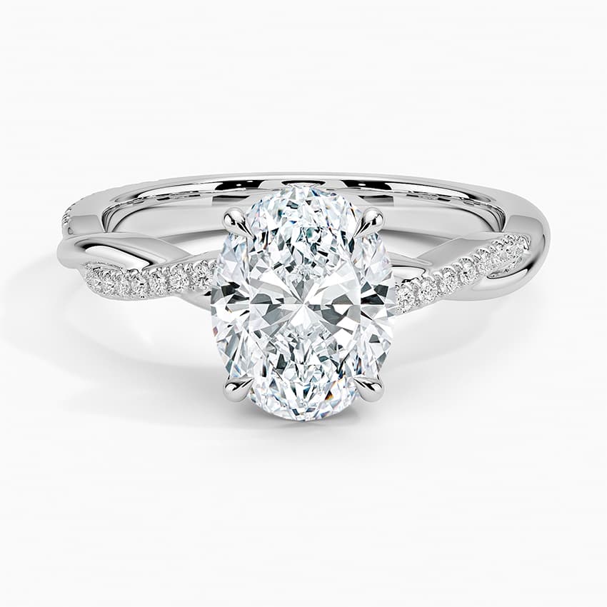 Infinity Twist Hidden Halo Moissanite Engagement Ring