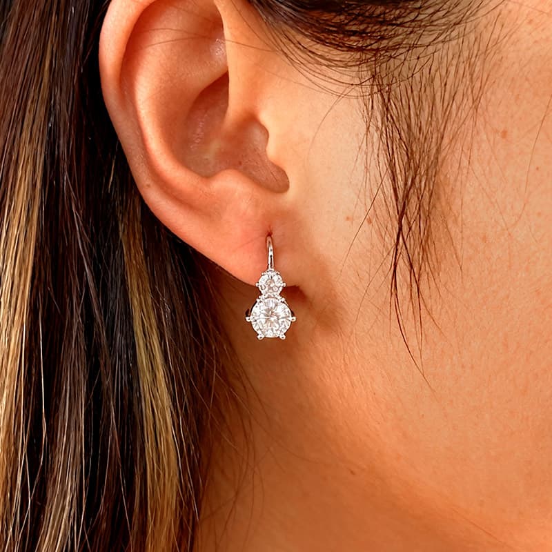 Double Round Moissanite Stud Earrings