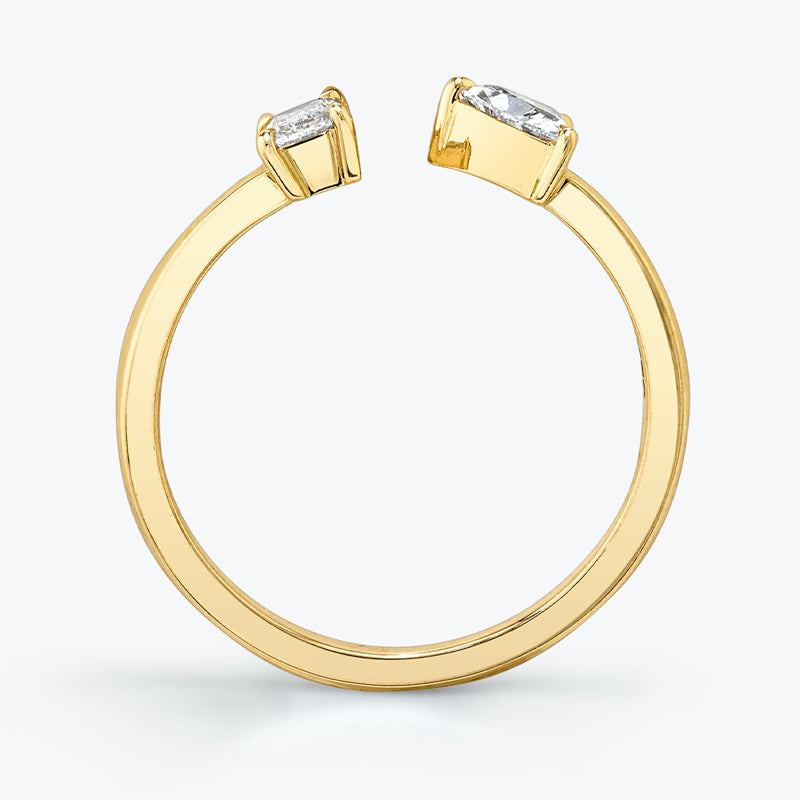 Mixed Cut Moissanite Stacking Ring Band (Emerald and Triangle)-VOOGME