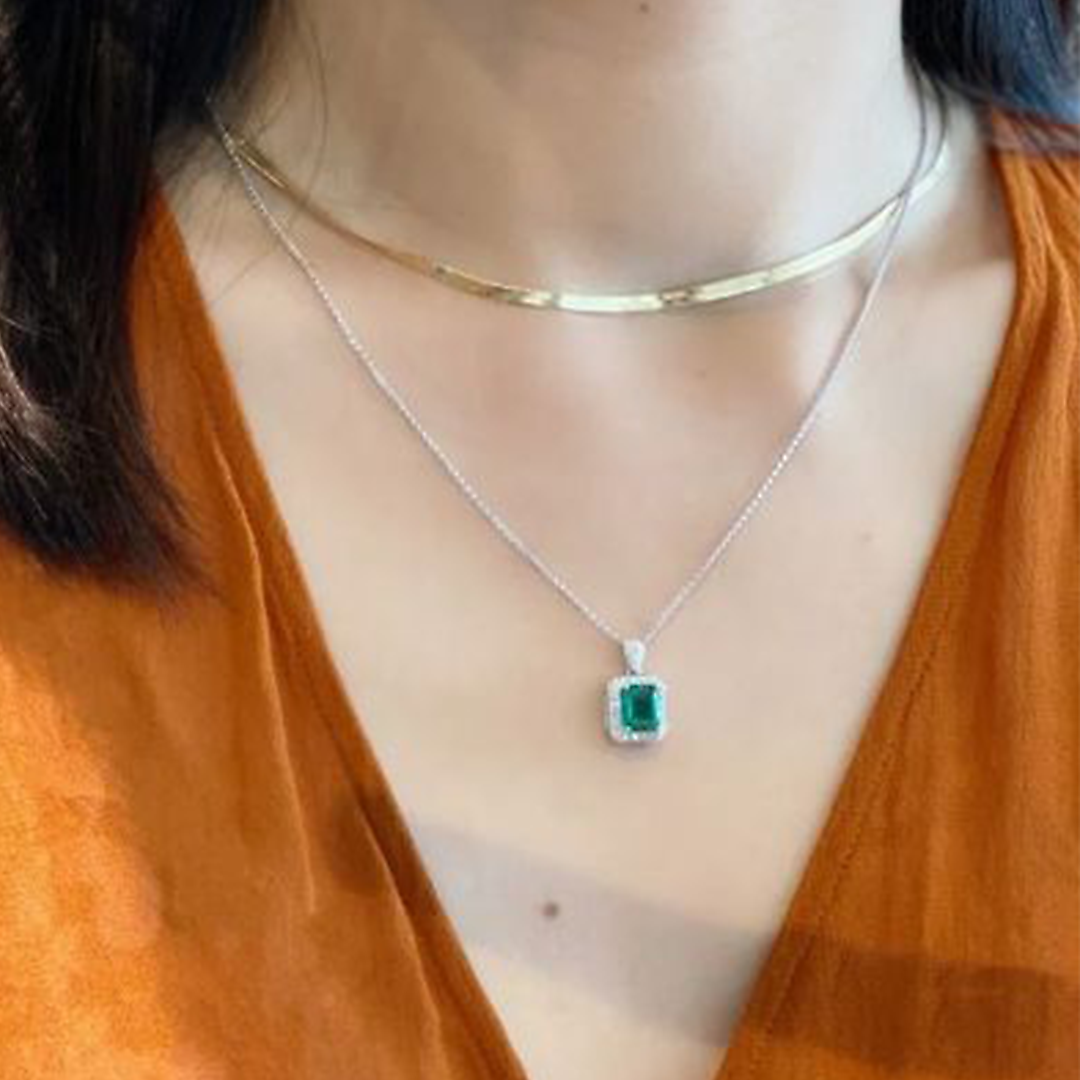 Emerald Gemstone Stud Earrings (4.0 ct. tw.)-VOOGME