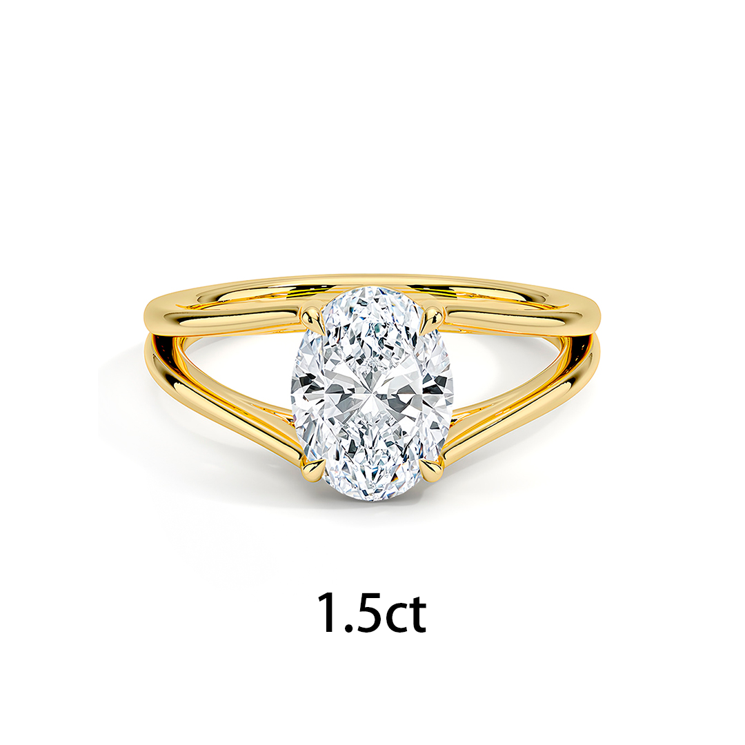 Spilt Shank Solitaire Classic Moissanite Ring