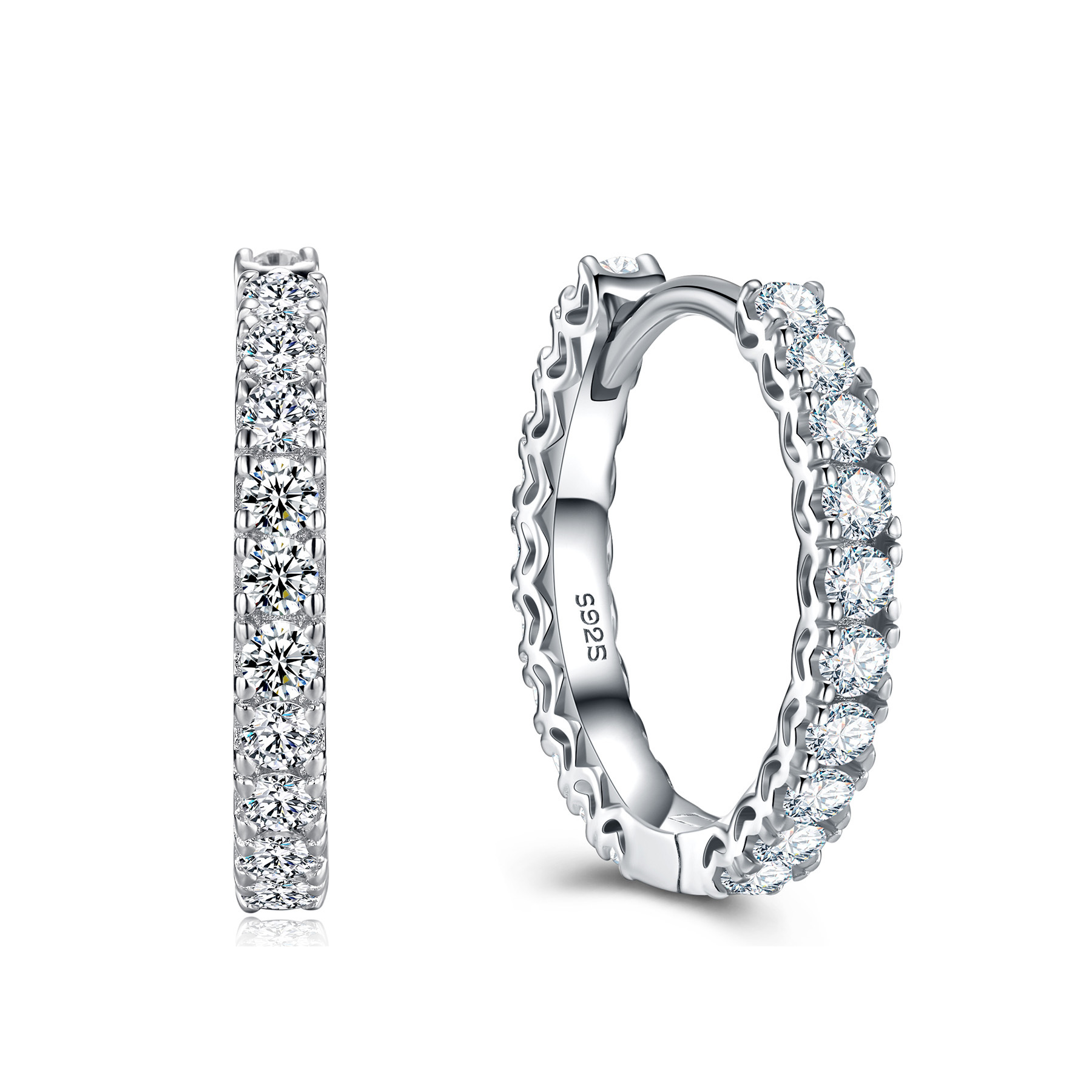 Elena Moissanite Hoop Earrings