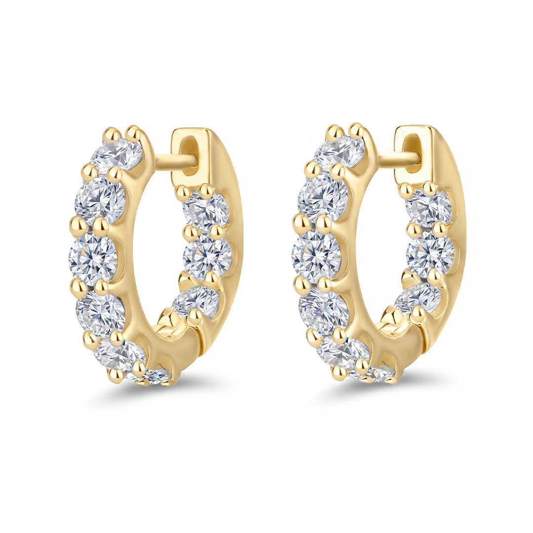 Moissanite Huggie Earrings