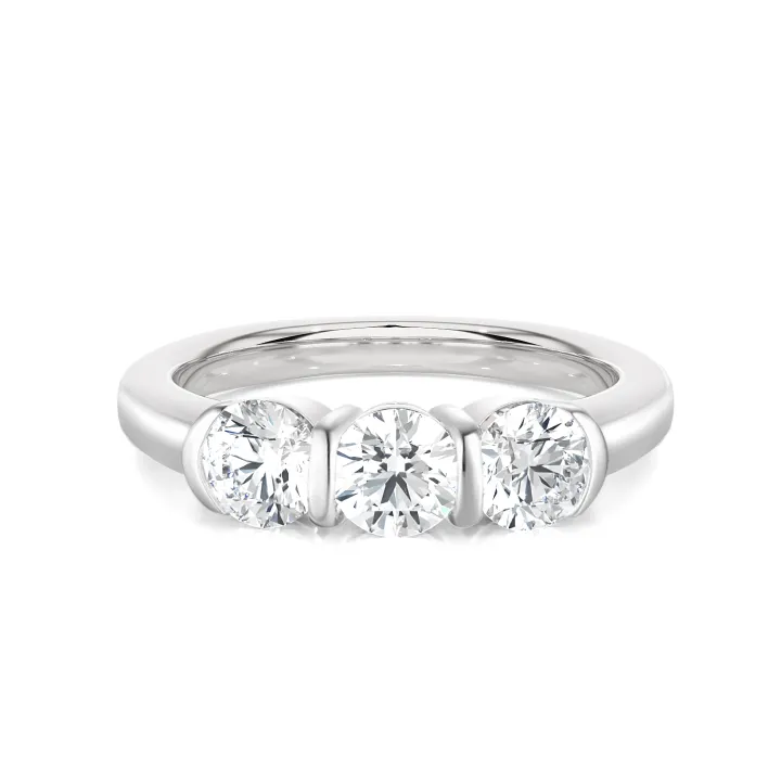 Customized Three-Stone Moissanite Engagement Ring