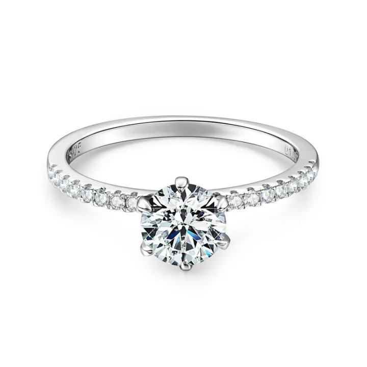 10K Evelyn Six-Prong Moissanite Engagement Ring 1.0 ct