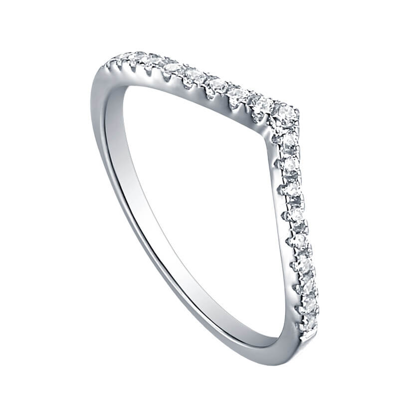 V-Shape Moissanite Wedding Band (0.22 ct.tw.)-VOOGME