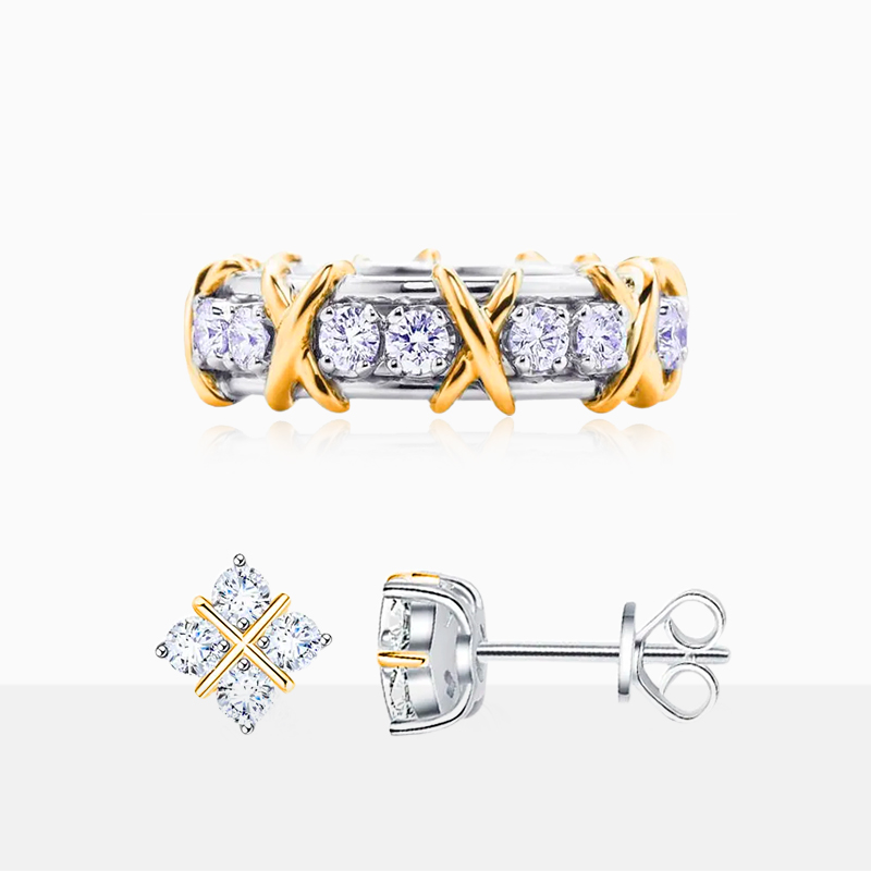 X Relief Moissanite Set
