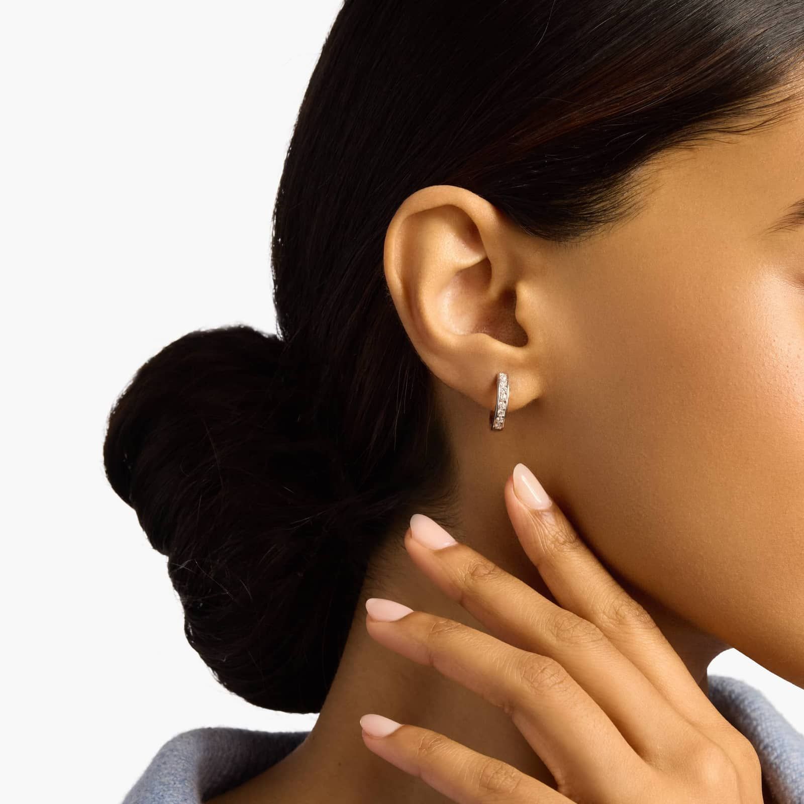 Channel Moissanite Hoop Earrings