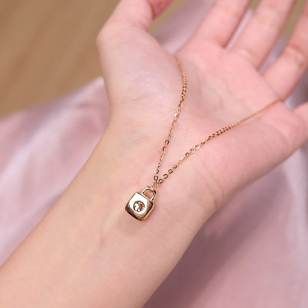 Lockit Bezel Moissanite Necklace