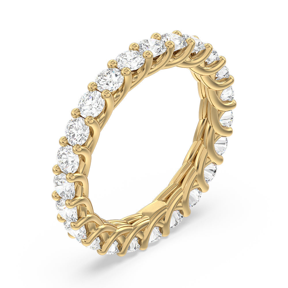 Riviera Embrace Round Moissanite Wedding Band-VOOGME