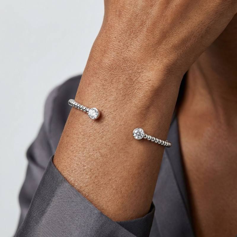 Julia Moissanite Beaded Bangle
