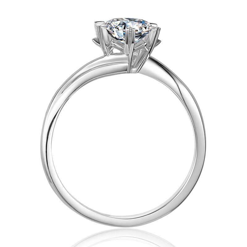 Snowflake Twisted Moissanite Engagement Ring 1.0 ct-VOOGME
