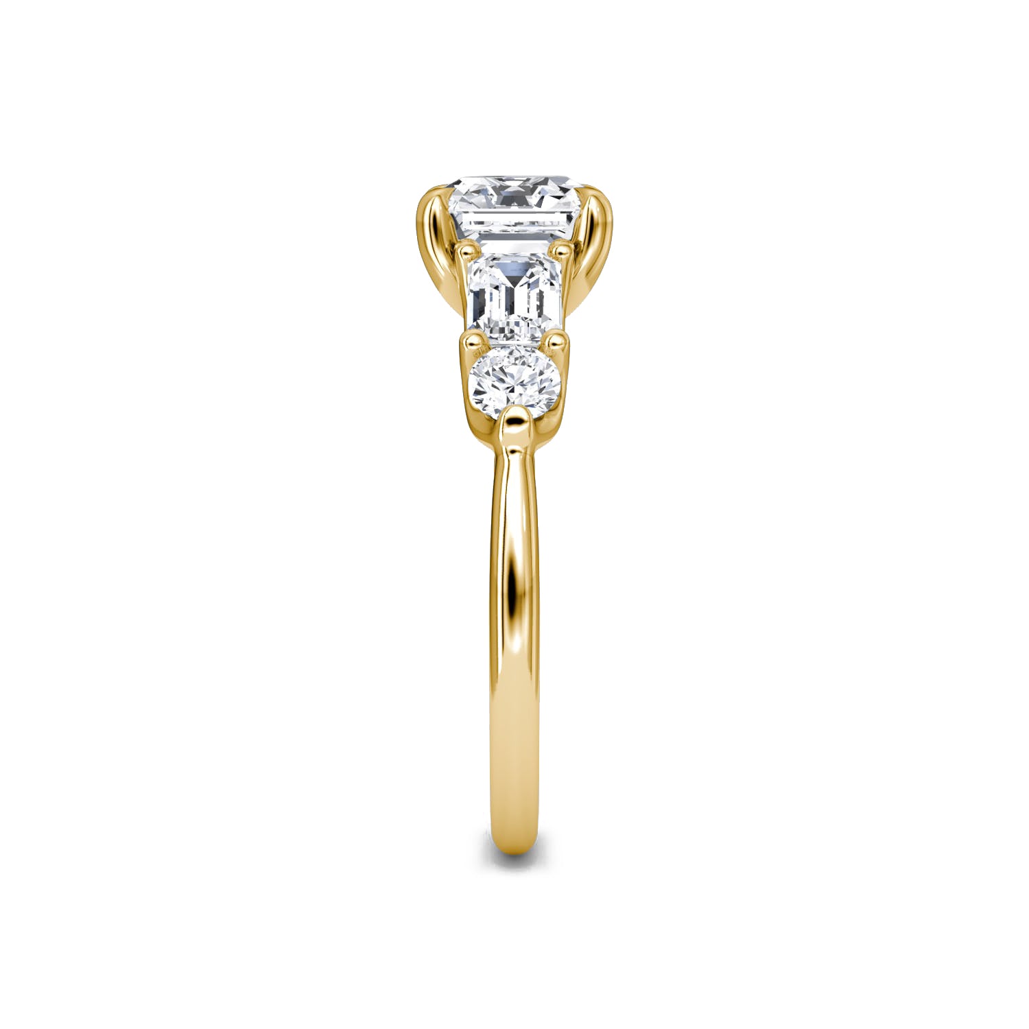 Mixed 5-Stone Moissanite Engagement Ring-VOOGME