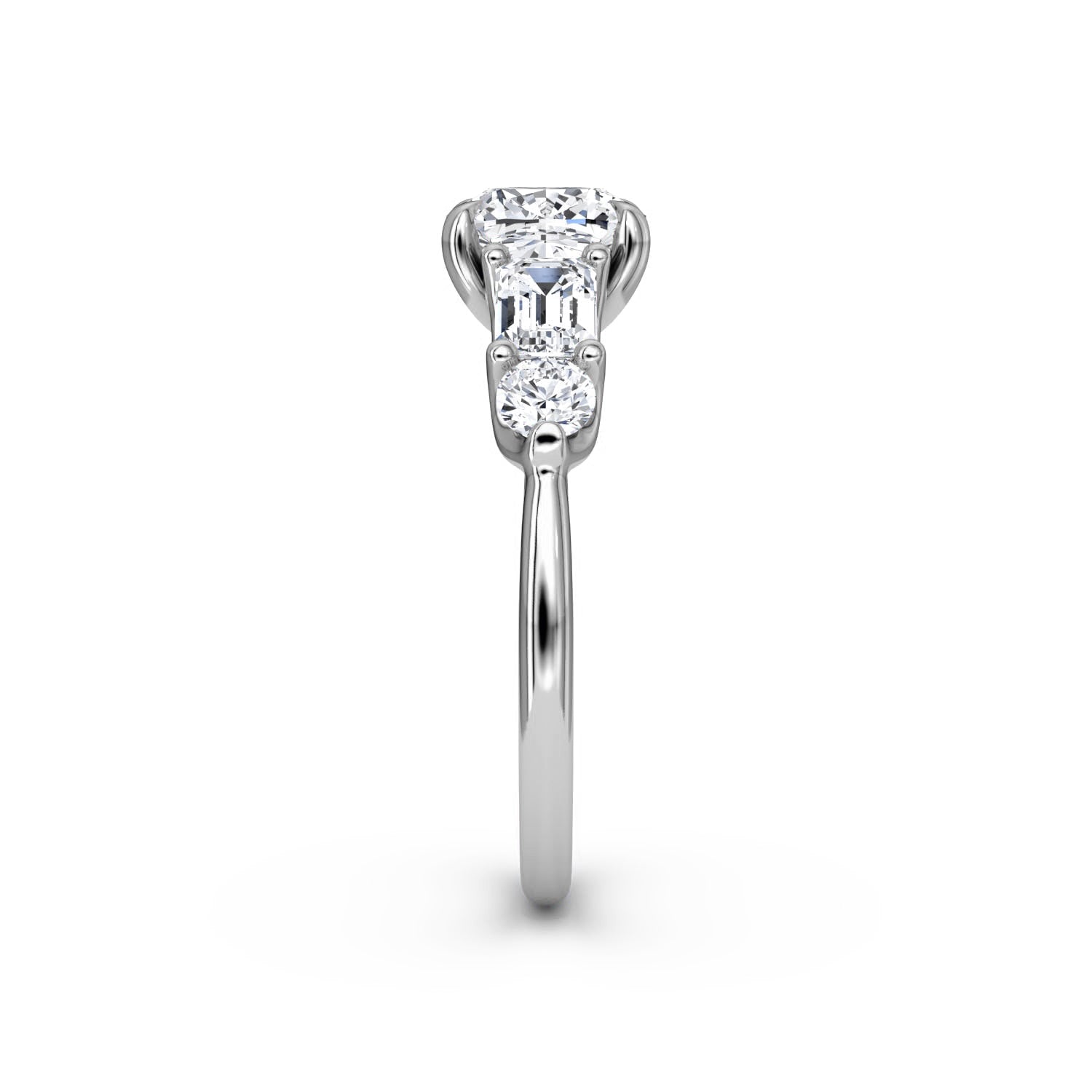 Mixed 5-Stone Moissanite Engagement Ring-VOOGME