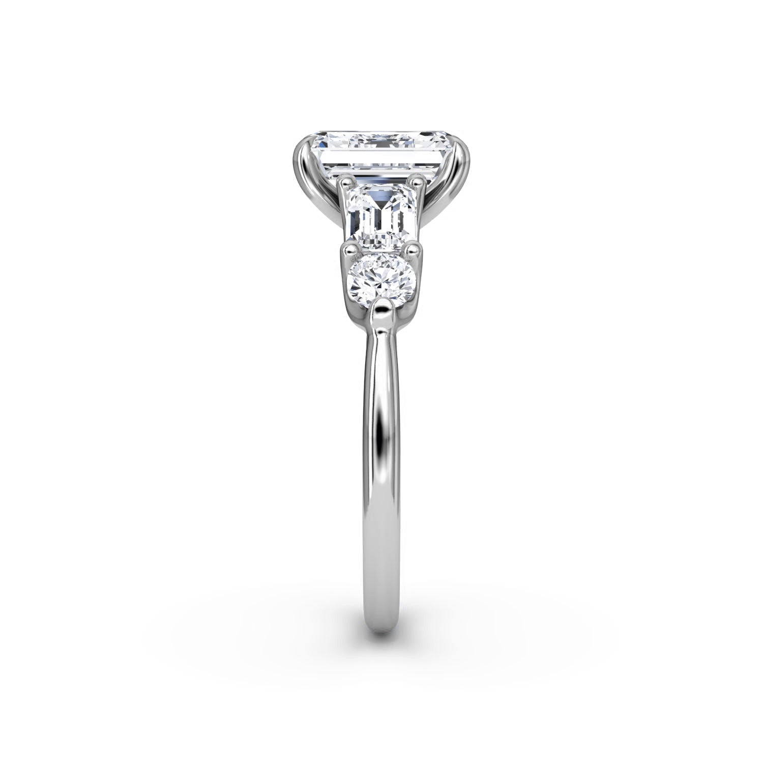 Mixed 5-Stone Moissanite Engagement Ring-VOOGME