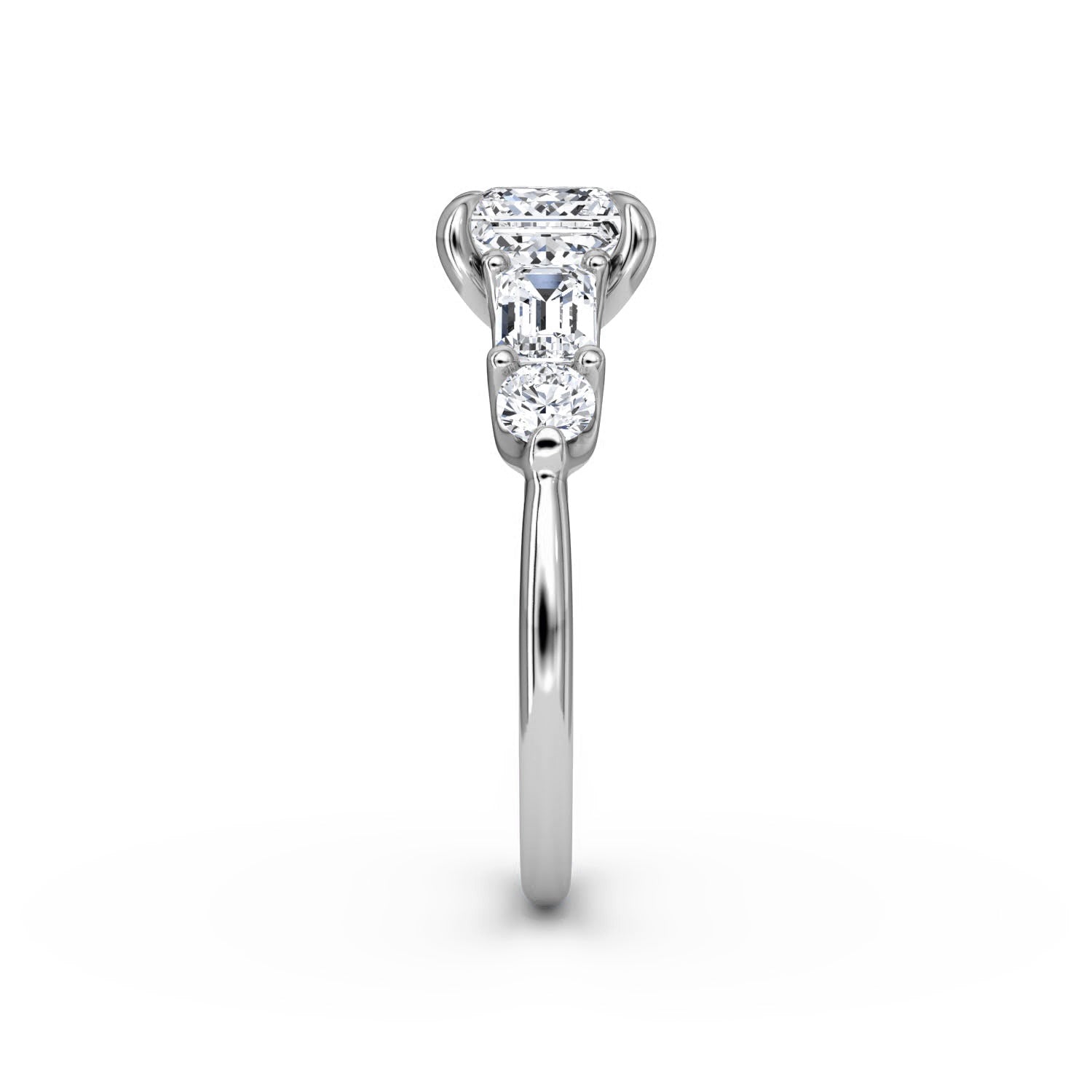 Mixed 5-Stone Moissanite Engagement Ring-VOOGME
