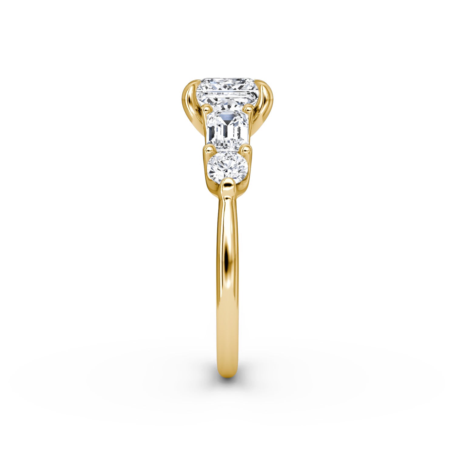 Mixed 5-Stone Moissanite Engagement Ring-VOOGME