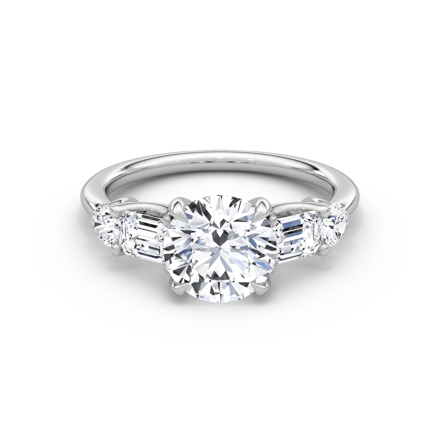 Mixed 5-Stone Moissanite Engagement Ring-VOOGME