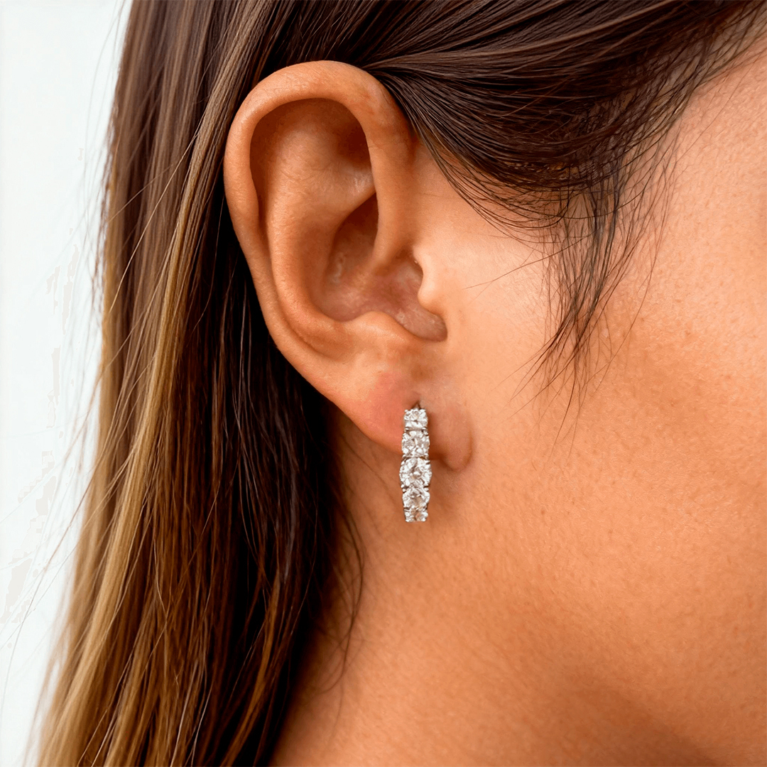 Five-Stone Love Leverback Moissanite Earrings